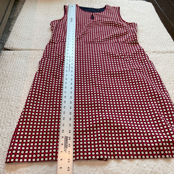Lands End Dress Womens 18T Tall Red Ponte Polka Dot Sheath Sleeveless Stretch - Picture 13 of 15